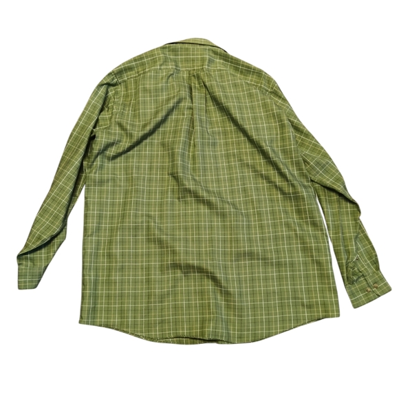 L.L. BEAN MEN'S SIZE XL TRADITIONAL FIT LONG SLEEVE GREEN PLAID DRESS SHIRT. - Picture 6 of 6